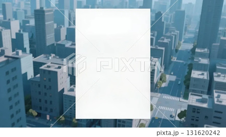 abstract city background_都市を背景としたコピースペースを設けたモックアップ 131620242
