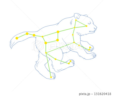 おおぐま座のカラー線画イラスト 131620418