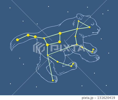 夜空に浮かぶおおぐま座のイラスト 131620419