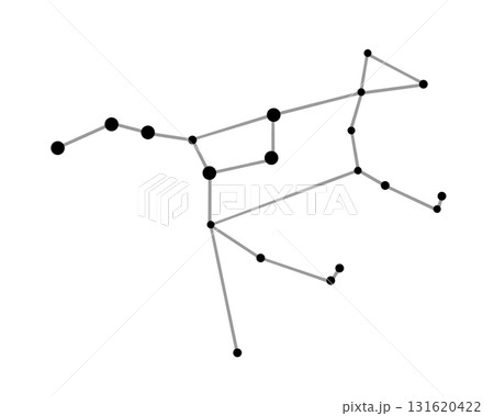 おおぐま座の星座線のモノクロイラスト 131620422