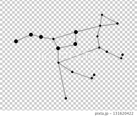 おおぐま座の星座線のモノクロイラスト 131620422