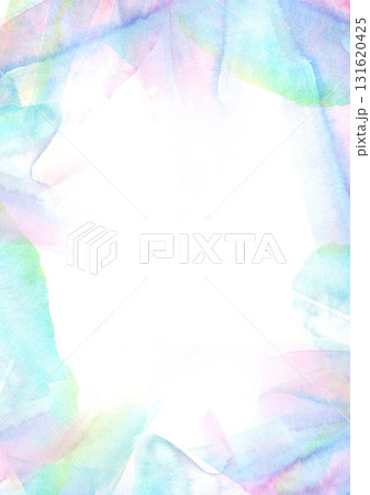 オーロラのような水彩フレームイラスト 131620425