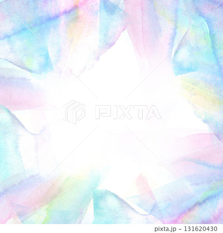 オーロラのような水彩フレームイラスト 131620430