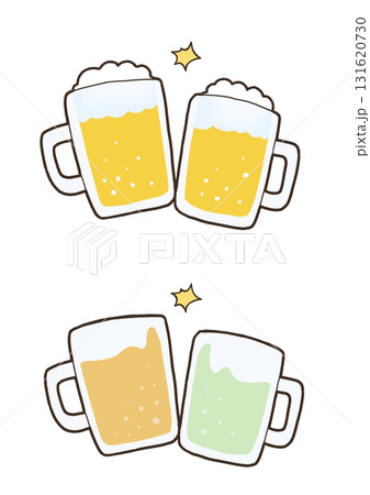 手描き風かわいいビールと飲み物のイラスト 131620730