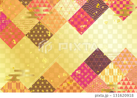 金　和柄　年賀状　背景	 131620918