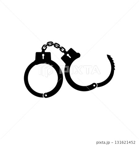 handcuffs icon design. criminal arrest sign and symbol. equipment for policeman. 131621452