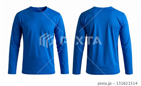 Blank long sleeve T Shirt template front and back view on white background Blank long sleeve T Shirt template front and back view on white background 131621514