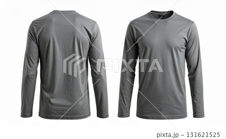 Blank long sleeve T Shirt template front and back view on white background Blank long sleeve T Shirt template front and back view on white background 131621525