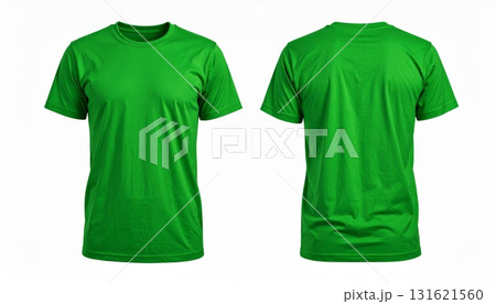 t shirt front and back view, isolated on white background. 131621560