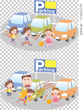 交通安全(兒童,請勿在停車場玩耍,出發前請檢查周圍環境) 交通安全(兒童,請勿在停車場玩耍,出發前請檢查周圍環境) 131621720