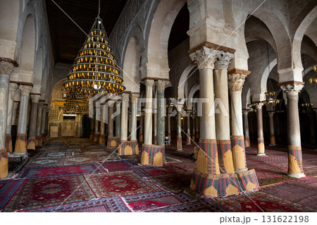 Interior of Great Mosque of Kairouan, Tunisia Interior of Great Mosque of Kairouan, Tunisia 131622198