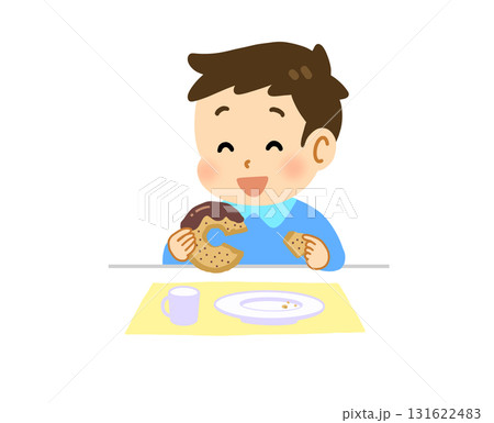 おやつを食べる子どものイラスト 131622483
