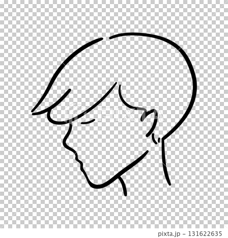 Illustration of a man in profile Illustration of a man in profile 131622635
