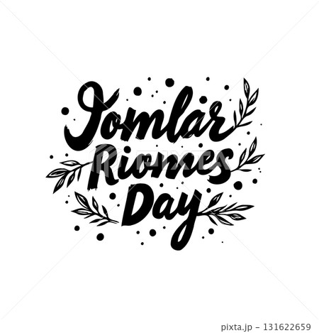 Vector Illustration: Tomlar Riomes Day celebration design with foliage and dots Vector Illustration: Tomlar Riomes Day celebration design with foliage and dots 131622659