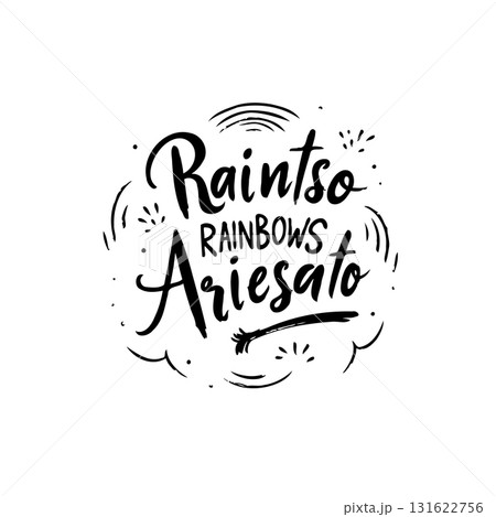 Whimsical illustration with hand-lettered text and decorative swirls suitable for print Whimsical illustration with hand-lettered text and decorative swirls suitable for print 131622756