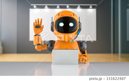 Automation worker concept with ai assistant robot working in smart office Automation worker concept with ai assistant robot working in smart office 131622987