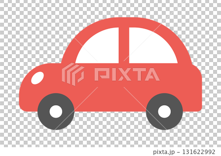 紅色汽車的平面插圖 | 交通、道路、平面設計 131622992