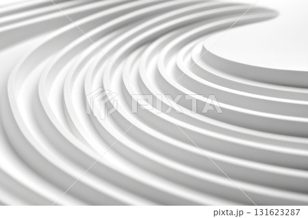 Curved white layers showcasing intricate design and texture Curved white layers showcasing intricate design and texture 131623287