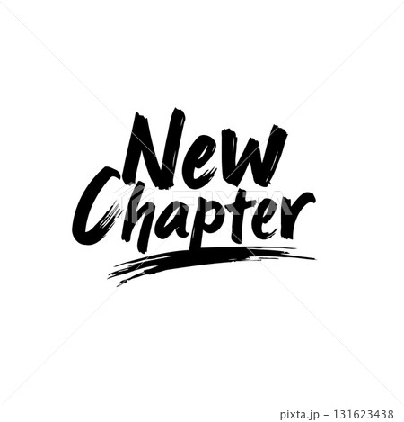 Elegant Typography Design Featuring the Phrase "New Chapter" on White Background 131623438
