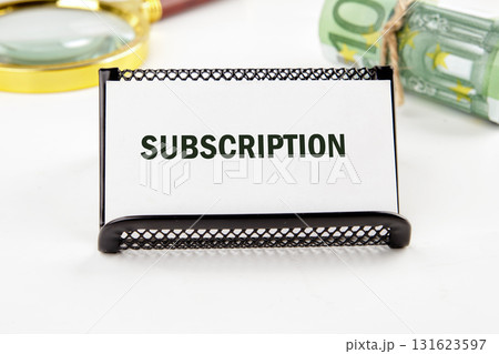 Concept word SUBSCRIPTION. Subscription business model concepts Concept word SUBSCRIPTION. Subscription business model concepts 131623597