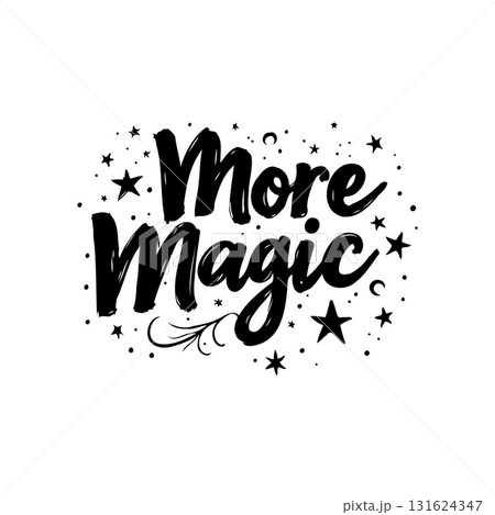 More Magic: Whimsical Calligraphy Design with Stars and Celestial Elements 131624347