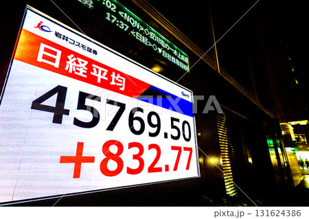 日本の東京都市景観最高値更新・4万5769円50銭。株価/終値=10月3日、日本橋兜町 日本の東京都市景観最高値更新・4万5769円50銭。株価/終値=10月3日、日本橋兜町 131624386