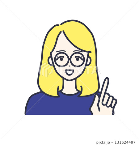 かわいい女性顔イラスト 131624497