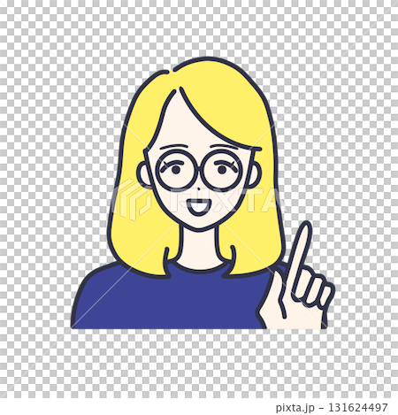 かわいい女性顔イラスト 131624497