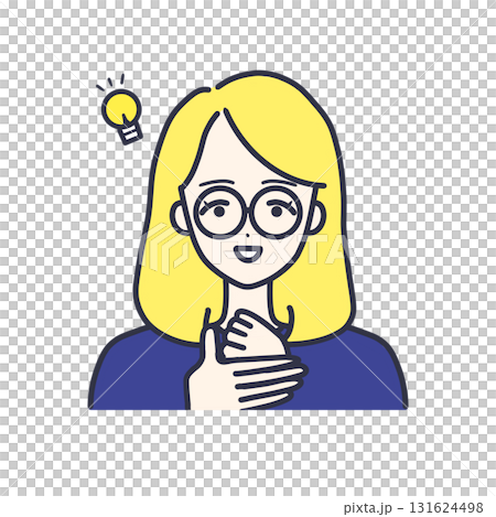 かわいい女性顔イラスト 131624498