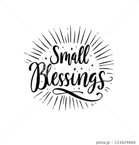 Elegant Small Blessings Calligraphy Design with Bursting Rays of Light Vector Image 131624668