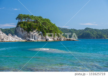 浄土ヶ浜の風景　剣の山　三陸の絶景 131625719