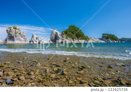 浄土ヶ浜の風景　剣の山　三陸の絶景 131625726