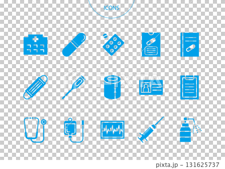 Medical hospital icon pictogram vector illustration set 131625737