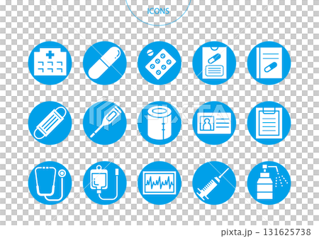Medical hospital icon pictogram vector illustration set 131625738