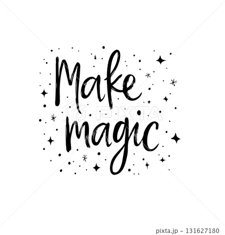 Inspiring Typography: "Make Magic" with Starry Accents and Elegant Calligraphy Inspiring Typography: "Make Magic" with Starry Accents and Elegant Calligraphy 131627180