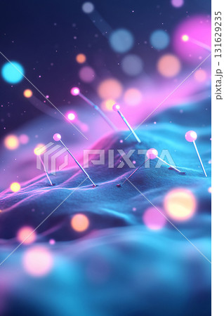 Abstract graphic background with blue and purple lighting effects. AI Generated. Abstract graphic background with blue and purple lighting effects. AI Generated. 131629235