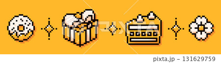 8 bit festive icons. 131629759