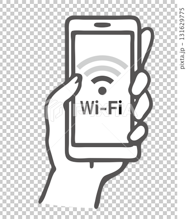 スマホ wi-fiが繋がりにくい ベクターイラスト素材 スマホ wi-fiが繋がりにくい ベクターイラスト素材 131629775