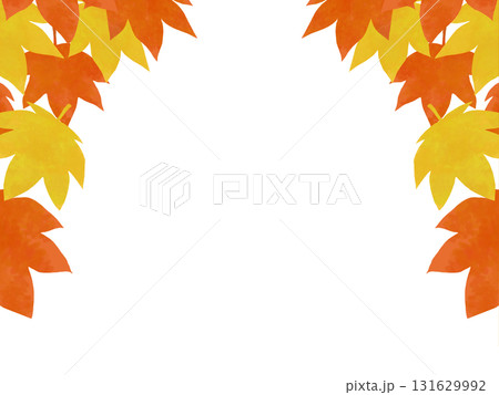 紅葉のイラストフレーム 131629992