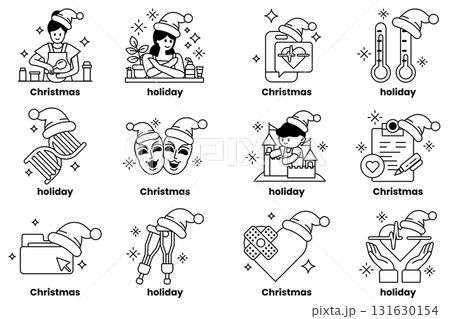 A set of Christmas and holiday themed icons A set of Christmas and holiday themed icons 131630154