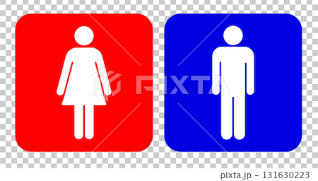 Male and female pictograms, color, with background, toilet vector illustration 131630223