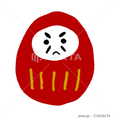 手描き風の赤いだるまのイラスト。日本の伝統的な縁起物で、幸運や願掛け、正月飾り、文化紹介に使えるシン 手描き風の赤いだるまのイラスト。日本の伝統的な縁起物で、幸運や願掛け、正月飾り、文化紹介に使えるシン 131630274