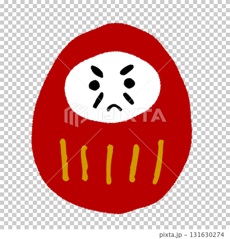 手描き風の赤いだるまのイラスト。日本の伝統的な縁起物で、幸運や願掛け、正月飾り、文化紹介に使えるシン 手描き風の赤いだるまのイラスト。日本の伝統的な縁起物で、幸運や願掛け、正月飾り、文化紹介に使えるシン 131630274
