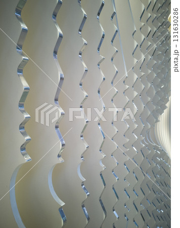 Abstract matte surface panels wall, with shiny curvy edges Abstract matte surface panels wall, with shiny curvy edges 131630286