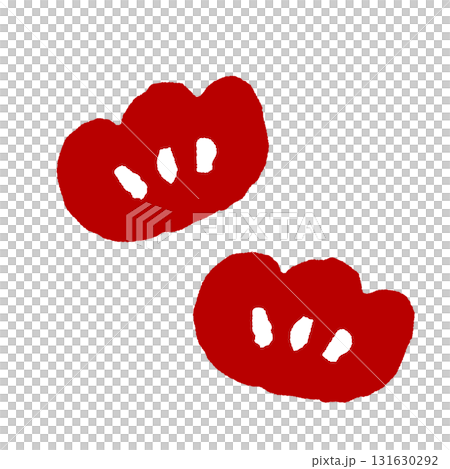 赤い松葉シルエット 和柄 年賀状や正月デザインに使える日本風イラスト素材 131630292