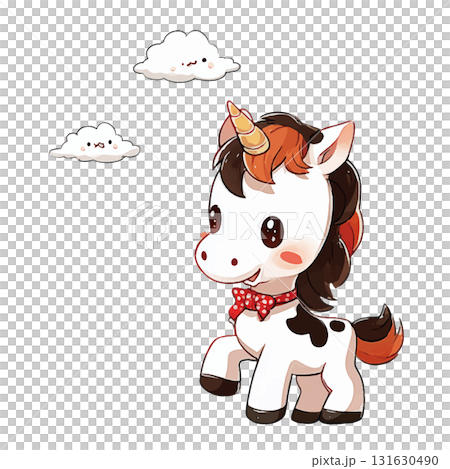 可愛的馬插圖獨角獸 131630490