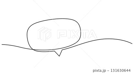 continuous line drawing of comment box review...のイラスト素材 [131630644] - PIXTA