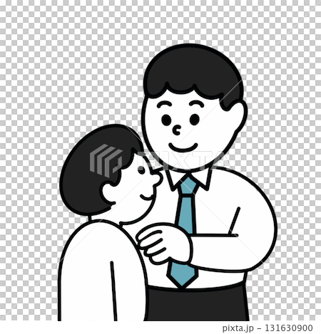 鼓勵穿著西裝的男人插畫 131630900