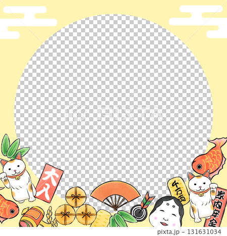 Auspicious hand-drawn frame 131631034