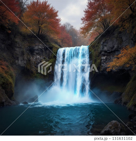 紅葉に包まれた滝 紅葉に包まれた滝 131631102